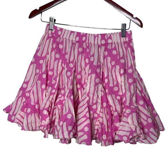 Rhode Pink Ruffle Hilary Mini 100% Cotton Skirt sz S - Picture 1 of 5